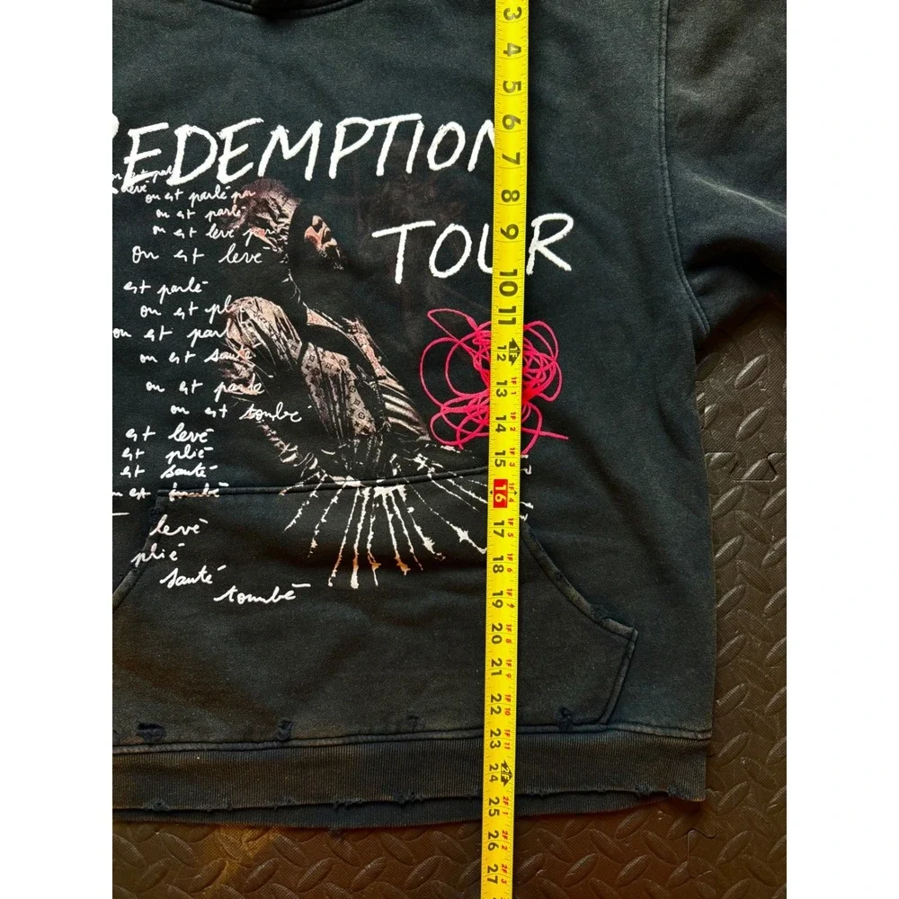 Rod Wave Redemption Tour Hoodie Washed Black Graphic Merch Mens Medium